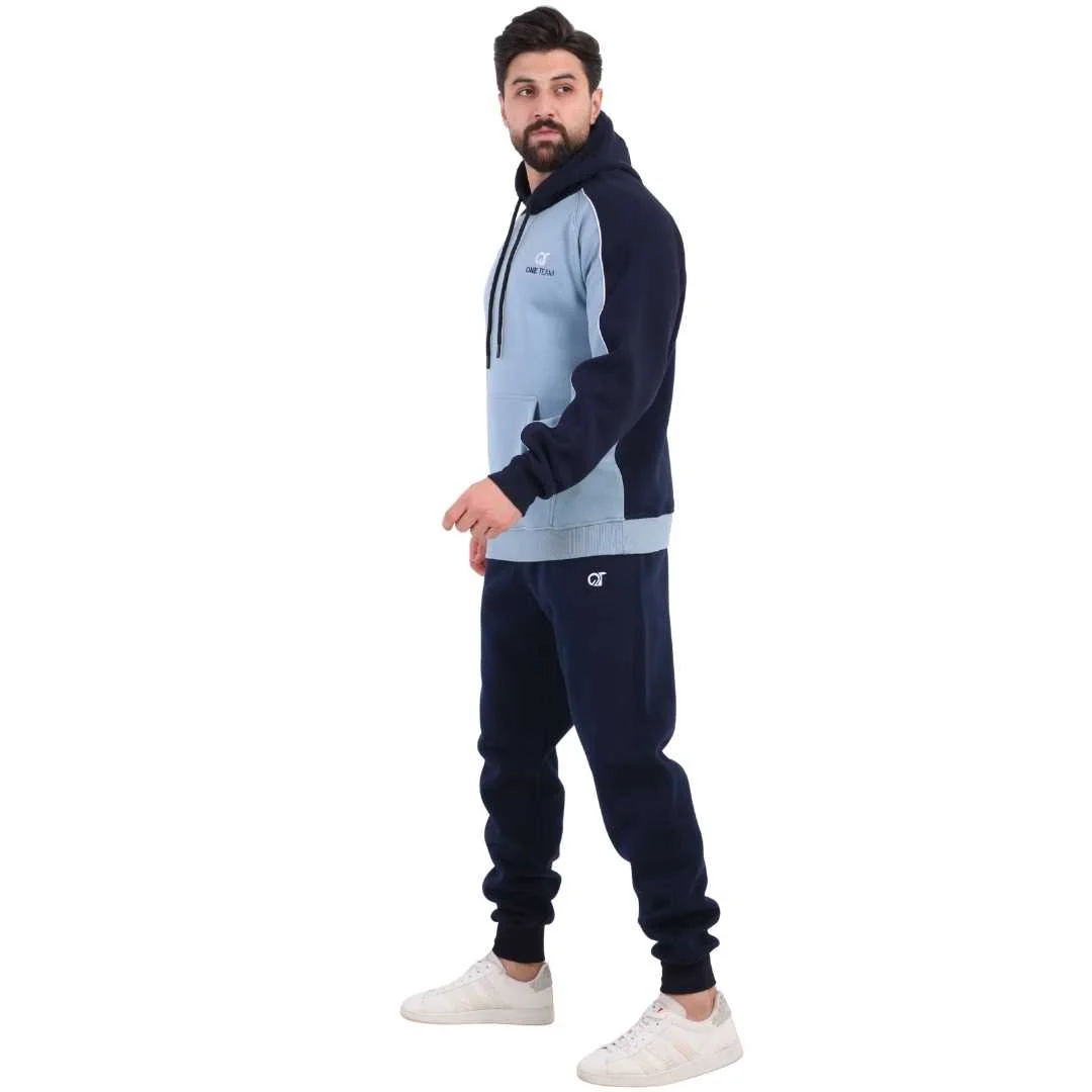 Men’s Melton Tracksuit Sky Blue × Navy